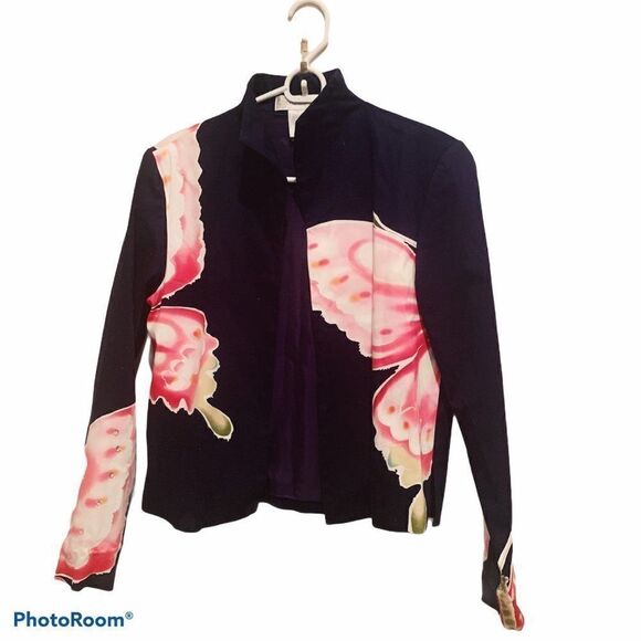 Vintage Ilyse Hart Ltd Butterfly Blazer Size Small - Picture 2 of 6